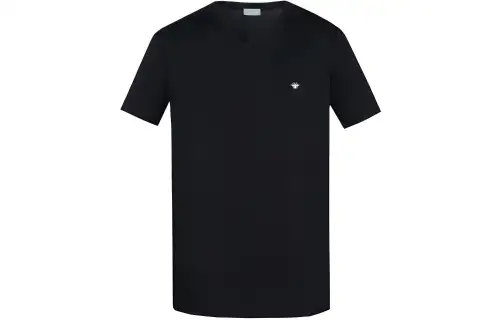 DIOR T Shirts Men's Black V Neck Moderate Straight Fit