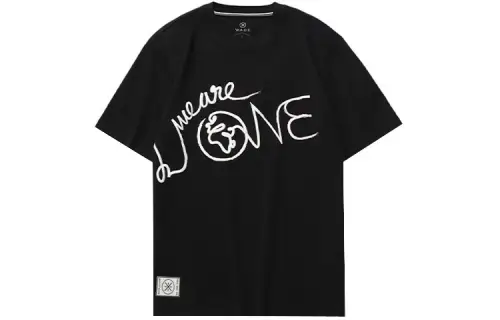 Li Ning T Shirts Men's Black Crew Neck Moderate Straight Fit