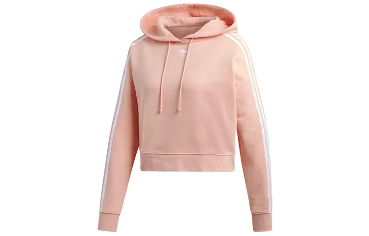 Adidas Originals Sweatshirts Women's Orange Pink Hooded Moderate Regular