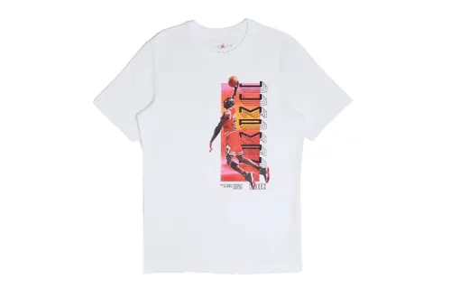 Jordan T Shirts Men's White Crew Neck Moderate Straight Fit