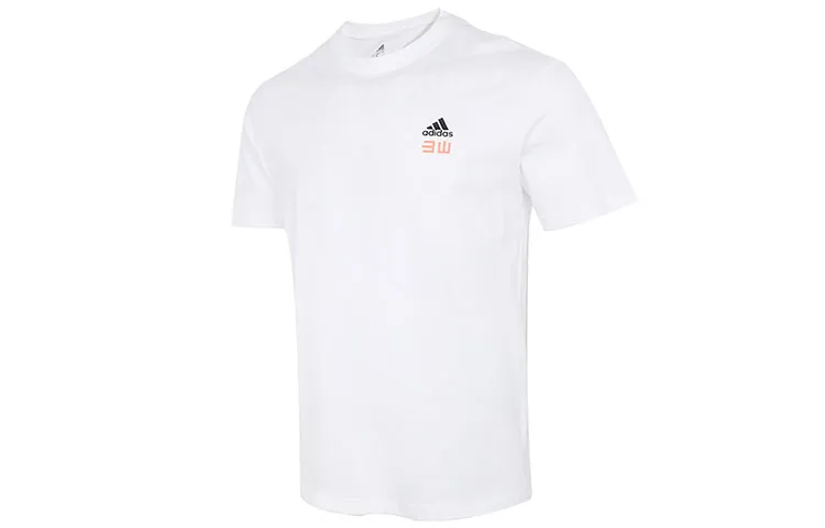 Adidas T-Shirts Unisex White Crew Neck Moderate Straight Fit