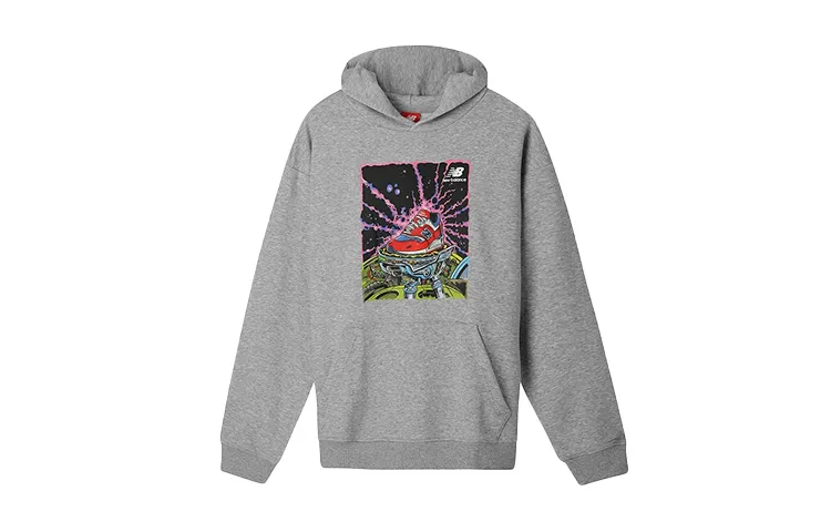 New Balance Sweatshirts Unisex Gray Hooded Moderate Regular