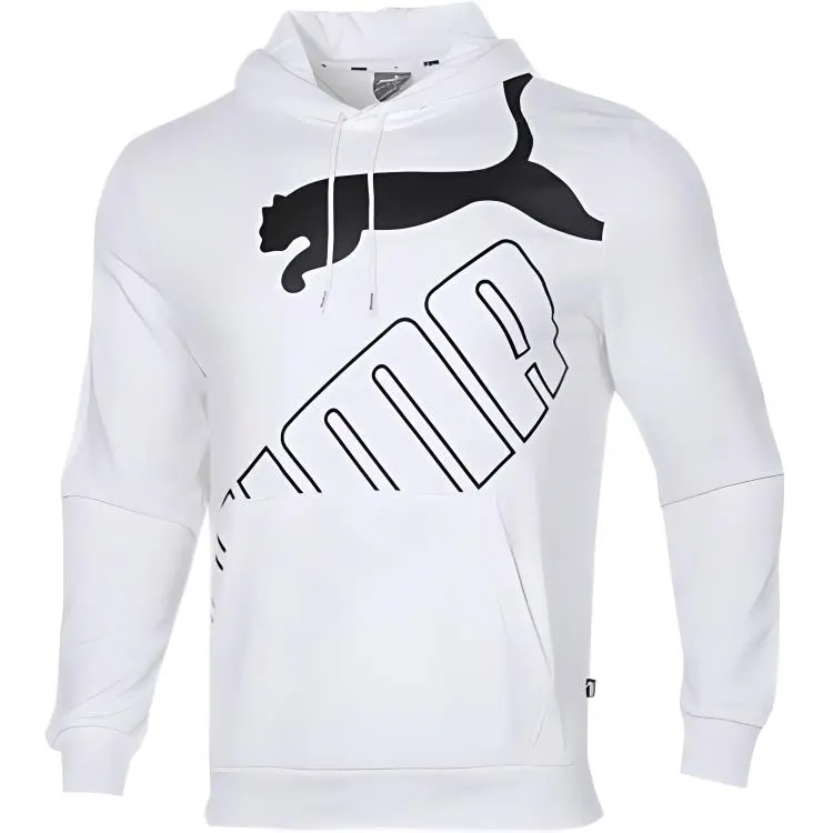 PUMA Sweatshirts Men's White Hooded Moderate Straight Fit