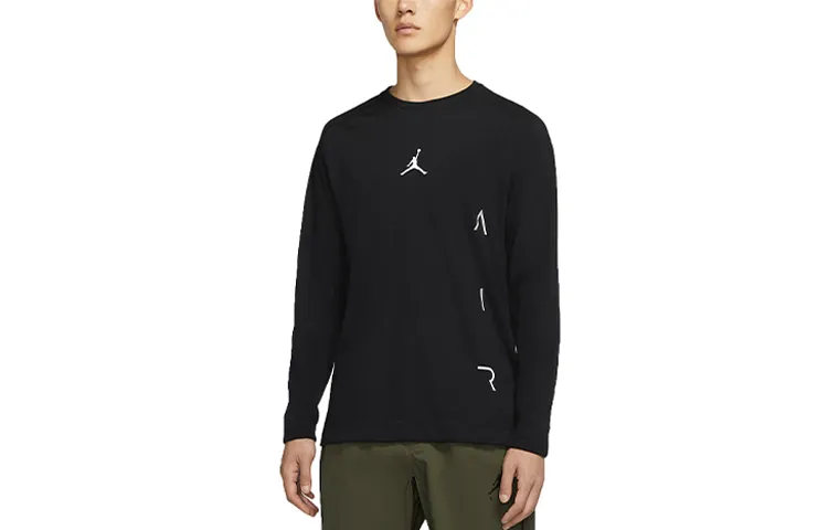 Jordan Sweatshirts Men's Black Crew Neck Moderate Regular