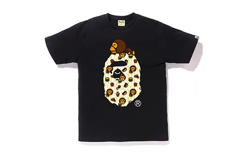 A BATHING APE Head Series T Shirt Unisex Black