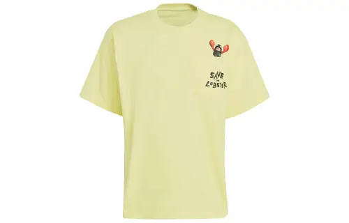 Adidas Originals Artist Short Sleeve T Shirts Men's Lemon Crew Neck Moderate Straight Fit