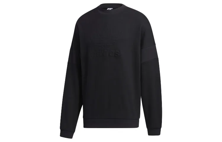Adidas Originals Trefoil Sweatshirts Men's Black Crew Neck Moderate Regular