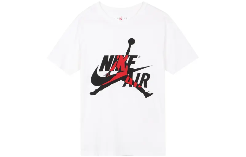 Jordan Jumpman T Shirts Men's White Crew Neck Moderate Straight Fit