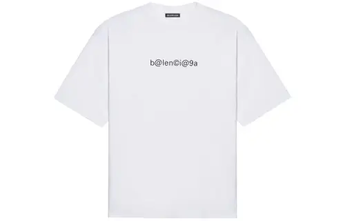 Balenciaga T Shirts Men's White Crew Neck Moderate Straight Fit