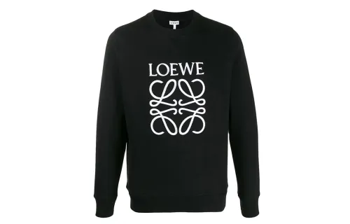 LOEWE Sweatshirts Men's Black Crew Neck Moderate Regular