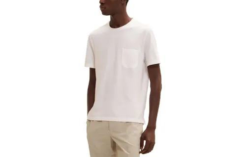 HERMES T Shirts Men's White Crew Neck Moderate Straight Fit
