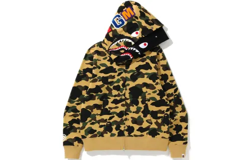 A Bathing Ape 1st Camo Shark Full Zip Hoodie 'Yellow'