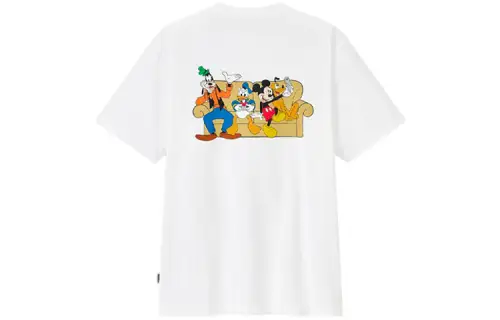 UNIQLO T Shirts Unisex White Crew Neck Moderate Straight Fit