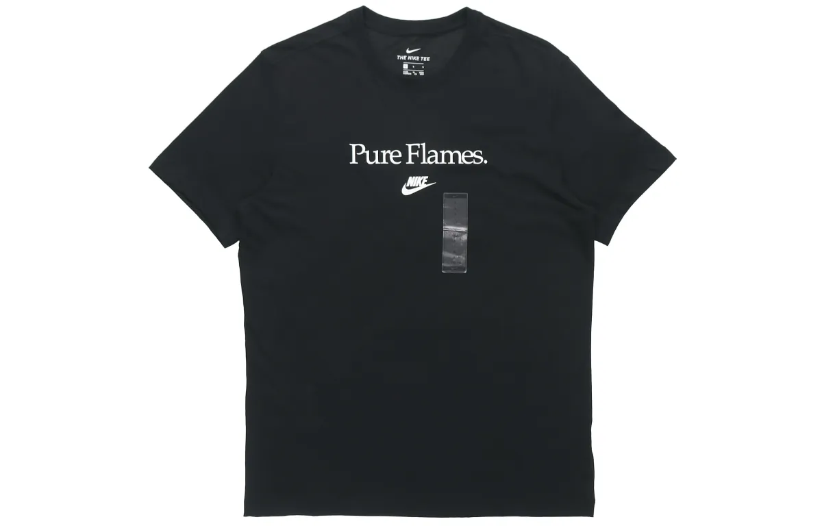 Nike T-Shirts Men's Black Crew Neck Moderate Straight Fit