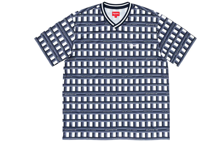 Supreme SS20 Week 16 Grid Soccer Jersey Full-print letter plaid short-sleeved T-shirt, same style for men and women