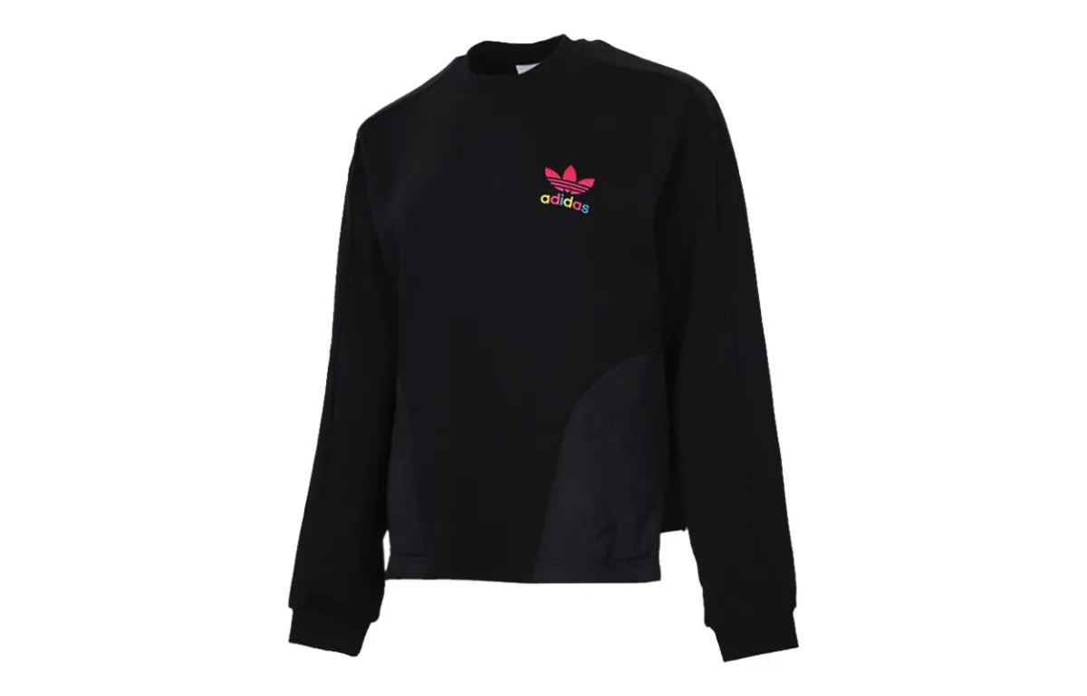 Adidas Originals Sweatshirts Women's Black Crew Neck Moderate Regular