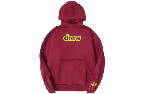 Drew House Letter Logo Series Secret Hoodie Secret Letter Fleece Lined Pullover Sweatshirt Unisex Burgundy Red