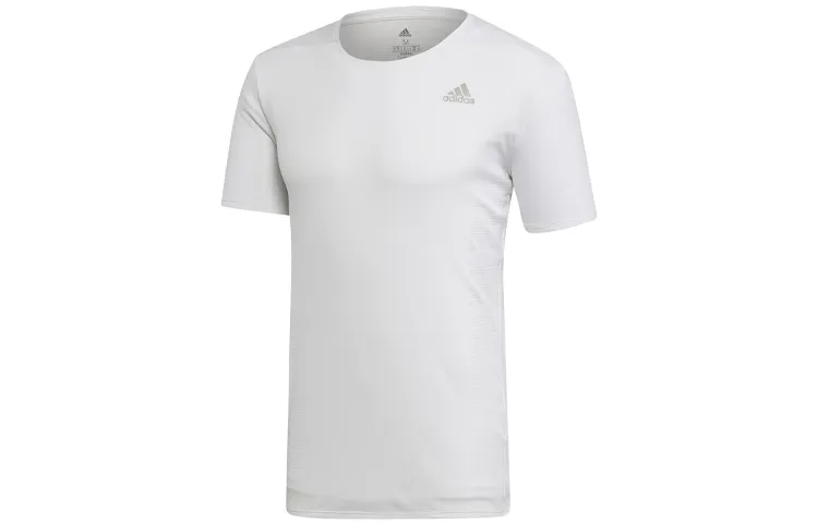 Adidas T-Shirts Men's White Crew Neck Moderate Straight Fit