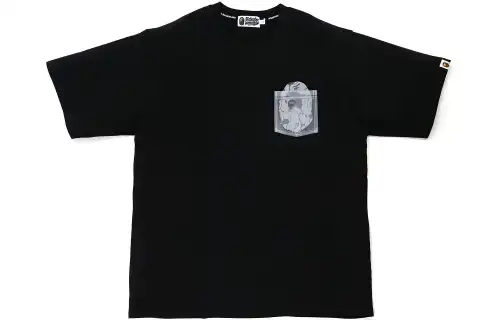 Bape Reflective Solid Camo Ape Head Relaxed Fit Pocket Tee