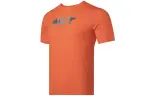 Li Ning T Shirts Men's Flame Orange Crew Neck Moderate Straight Fit
