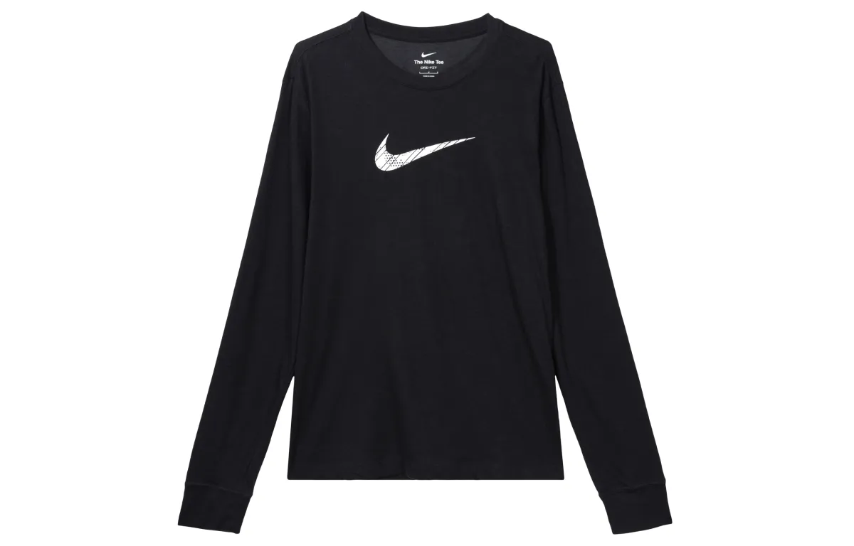 Nike T-Shirts Men's Black Crew Neck Moderate Straight Fit