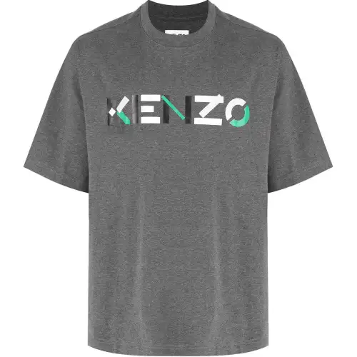 KENZO T Shirts Men's Gray Crew Neck Moderate Straight Fit