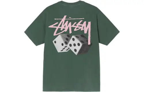 Stussy Dice Collection T Shirts Men's Crew Neck Moderate Straight Fit