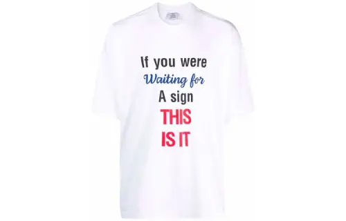Vetements T Shirts Unisex White Crew Neck Moderate Straight Fit