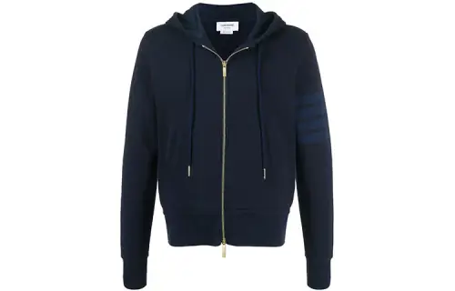 THOM BROWNE Tom Brown American old money IVY BOY classic four-stripe armband zipper hooded sweatshirt jacket for men