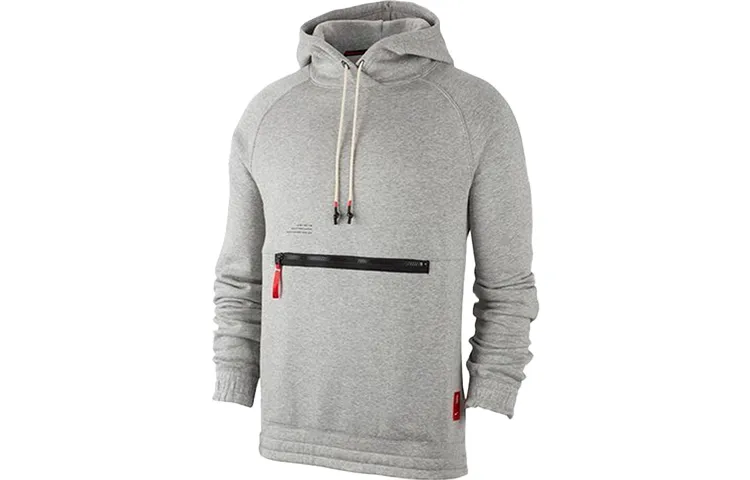 Nike Kyrie Hoodie Basketball Thickened And Fleece Lined Knitwear Sweatshirt Men's Gray
