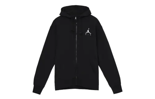 Jordan Jumpman Sweatshirts Men's Black Hooded Moderate Cardigan