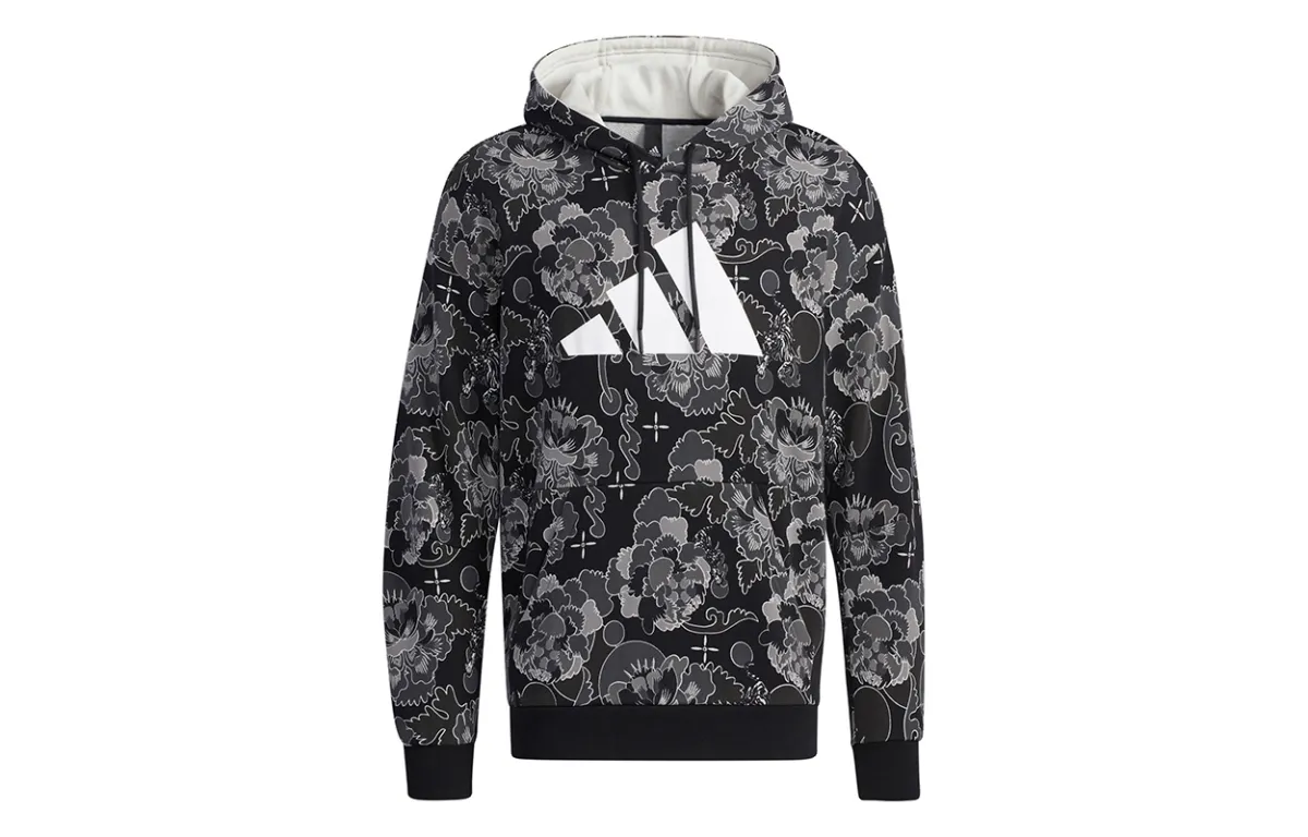 Adidas Sweatshirts Men's Carbon Black Hooded Moderate Regular