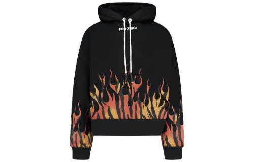 PALM ANGELS Sweatshirts Men's Black Hooded Moderate Regular