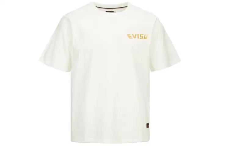 EVISU T Shirts Men's White Crew Neck Moderate Straight Fit
