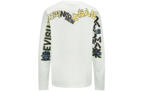 EVISU T Shirts Men's White Crew Neck Moderate Straight Fit