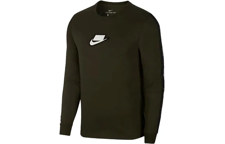 Nike T-Shirts Men's Green Crew Neck Moderate