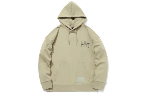 Li Ning Sweatshirts Men's Medium Khaki Hooded Thickened Regular