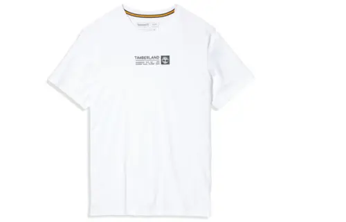Timberland T Shirts Men's White Crew Neck Moderate Straight Fit