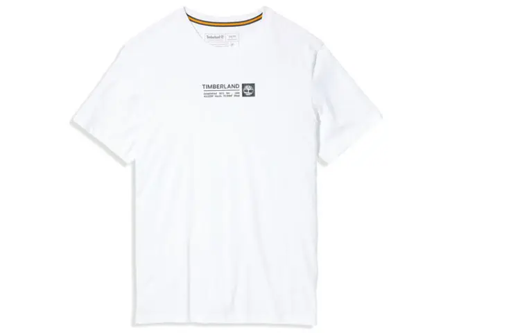 Timberland T Shirts Men's White Crew Neck Moderate Straight Fit