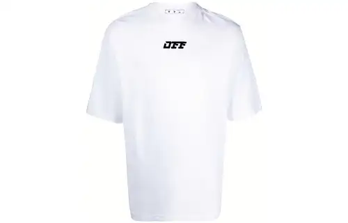 OFF WHITE Dinosaur Series T Shirts Men's White Crew Neck Moderate Straight Fit