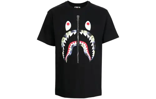 A BATHING APE Shark Series T Shirts Men's Crew Neck Moderate Straight Fit