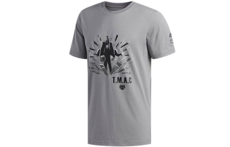 Adidas x Marvel T-MAC NICK FURY Director Fury Marvel Avengers Tracy McGrady basketball short-sleeved T-shirt men's gray