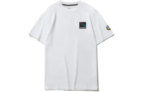 Li Ning T Shirts Men's White Crew Neck Moderate Straight Fit