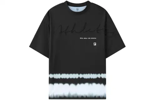 FILA T Shirts Men's Black Crew Neck Moderate Straight Fit
