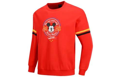 Li Ning X Disney Sweatshirts Men's Red Crew Neck Moderate Regular