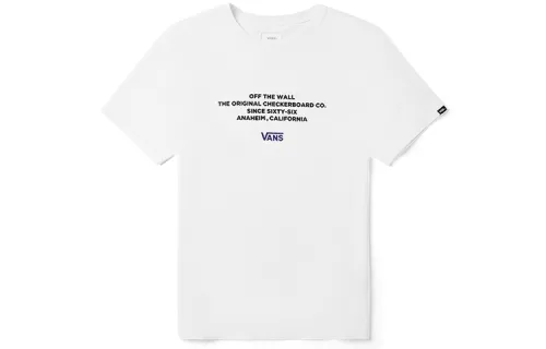 Vans T Shirts Unisex White Crew Neck Moderate Straight Fit