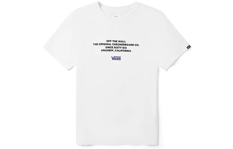 Vans T Shirts Unisex White Crew Neck Moderate Straight Fit