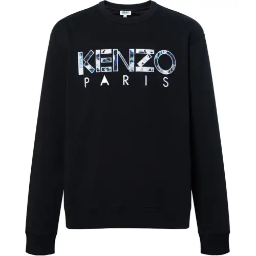 KENZO Sweatshirts Men's Black Crew Neck Moderate Regular
