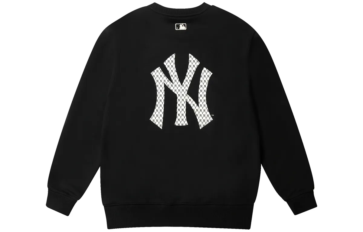 MLB Monogram Sweatshirts Unisex Black Crew Neck Moderate Regular