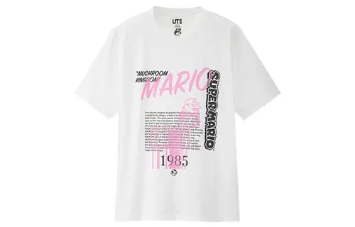 UNIQLO Print Straight Fit T Shirt Unisex White
